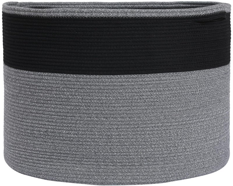 Cottonphant 24" x 24" x 17" Max Size Large Cotton Rope Basket, Extra Large Storage Basket, Woven Laundry Hamper, Cloth Storage Bin, for Blankets Clothes Towels Pillows in Living Room, Beige - Image 1